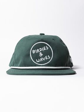 Birdies & Waves Green Rope-Trim Cap